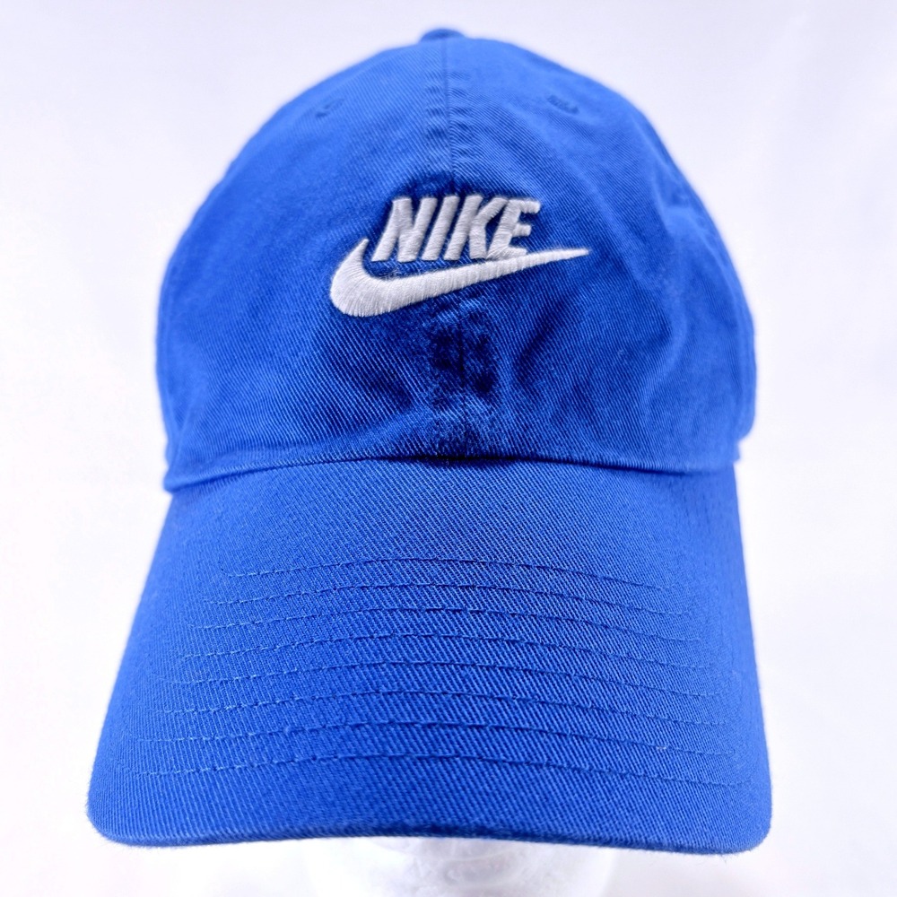 Nike Club Cap Mens Blue Embroidered Swoosh Adjustable M/L Strapback Dad Hat